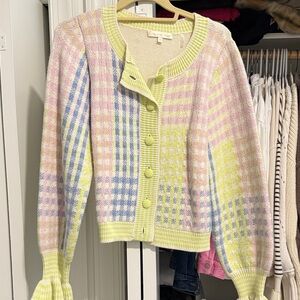 LoveShackFancy Pastel Checkered Cardigan
